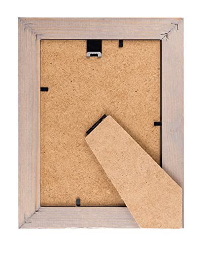 Rustic Wooden Picture Frame 8X10 - Brown Grey - Set Of 2-100% Natural Eco Solid Wood And High Definition Real Glass For Wall Mounting Photo Frame #TOP1