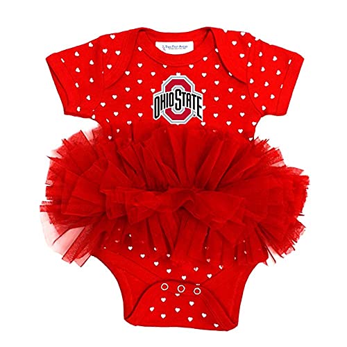 Image of Two Feet Ahead Newborn Baby Girl Bodysuit Creeper Hearts Tutu Skirt Dress Sizes 0-3M 6M 12M