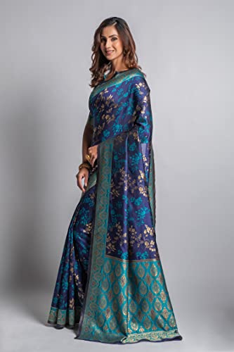Image of Lilots Women's Designer Banarasi Silk Jacquard Designer Saree With Blouse Piece