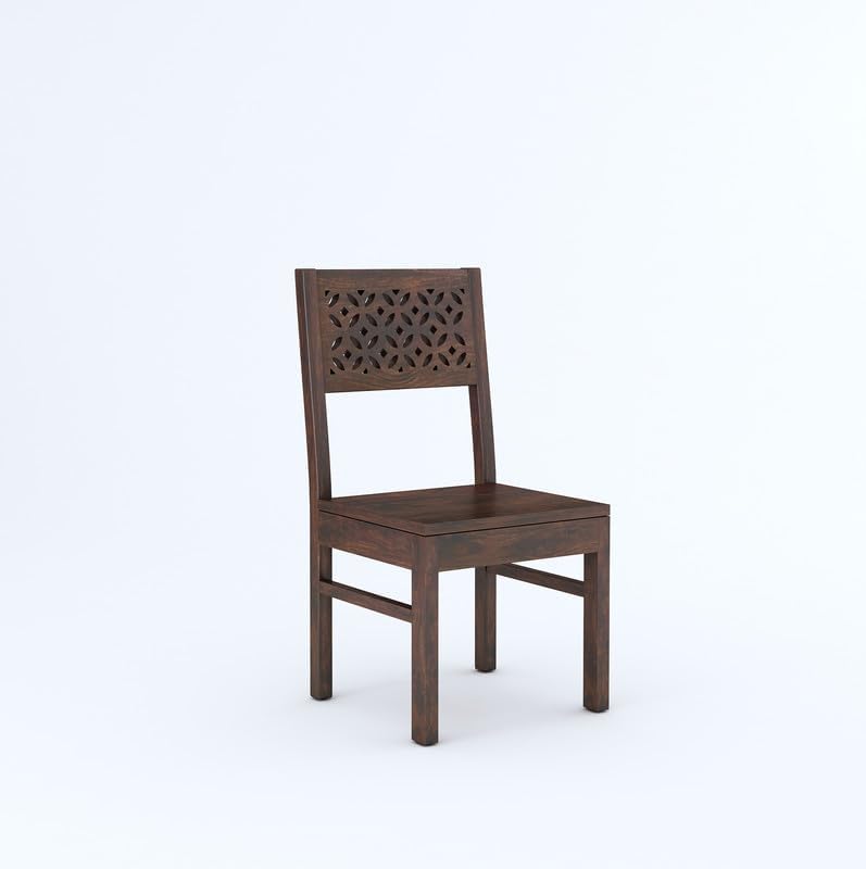 Image of Solid Sheesham Wood Dining Table Set with Chairs | Brown Modern Decorative Dining Set for Home /Office /Dining Room /Hotels | Walnut Brown 4 Seater