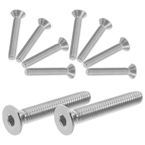 IMIKEYA Vis à Tête Plate 5/16-18 * 2 à Filetage Fin en Acier Inoxydable 10pcs Résistantes à L'usure pour Applications Industrielles et Meubles