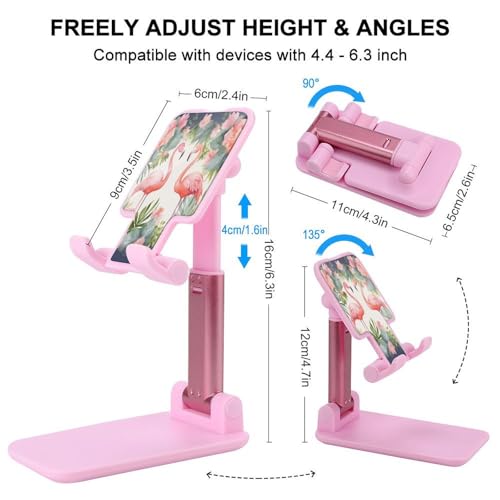 Support de téléphone portable pliable de bureau universel fleuri ajustable