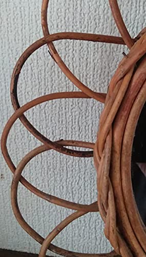 Amazon.co.jp: アンティーク調アラログフラワー(籐)ラタンミラー (L