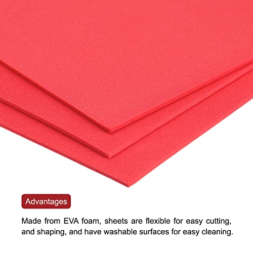 Image of uxcell EVA Foam Sheets Red 12 Inch x 9 Inch 2mm Thickness for Crafts DIY Pack of 30