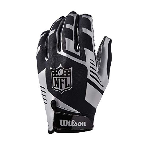 Wilson NFL Stretch Fit Receivers Glove - Youth Size, Silver