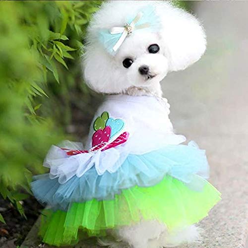 Dog Dress For Small Dog Girl Christmas Apparel Clothes Cute Puppy Pet Costumes Cat Lace Tutu Mesh Dresses 2 Pcs S #TOP1