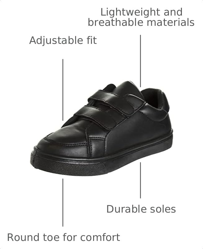 Image of French Toast Boys Girls Shoes -Unisex Athletic Casual Dress Kids School Uniform Loafer Oxford Canvas Tennis Sneakers (White /Black) (Little Kid /Big Kid)