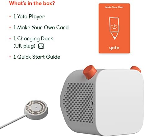 Yoto Player  Kids Screen-Free Bluetooth Audio Speaker with Make Your Own Card, Play Audiobook Stories Music Podcasts Radio Sleep Sounds Timers, Ok-to-Wake Alarm Clock with Nightlight, Ages 3-12+