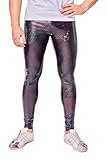 Leggings Black Mamba: La temida mamba. Rock'n'roll, lentejuelas, estilo psicodélico. Leggings finos negros con efecto piel sintética y detalle de purpurina holográfica arcoíris. Un brillo único que se mueve y cambia contigo. Las diminutas lentejuelas captan la luz creando un brillo reflectante