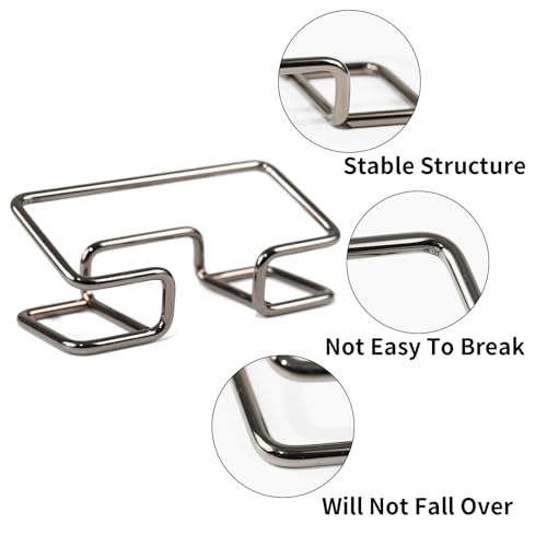 Desktop Business Card Holder, Metal Business Card Holder Display, Business Card Stands for Desk, 1 Pack, Black