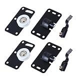 UtySty 2 Set Cabinet Sliding Door Pulley Roller Hardware Component Silent Nylon Bottom Wheel with Top Switch Pulleys for Wardrobe Sliding Door Closet Doors Window Drawer Furniture Component