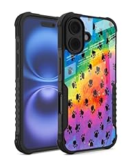 Rainbow Black and Purple Dog Paw