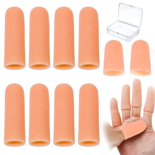 JUGUTA 10 Pcs Protège-Doigts En Silicone, Protection Du Bout Des Doigts Imperméables, Protection Du Pouce, Protection Des Doigts En Cas De Blessure Des Mains, Convient Au Pouce, Manchons En Silicone