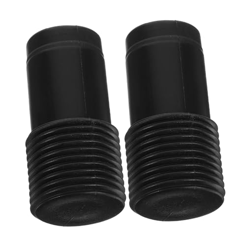 VALICLUD 2pcs Replacement Mop Pole Threaded Head in Black Broomhead Tip Threaded Handle Adapter for Cleaning for Telescopic Rod