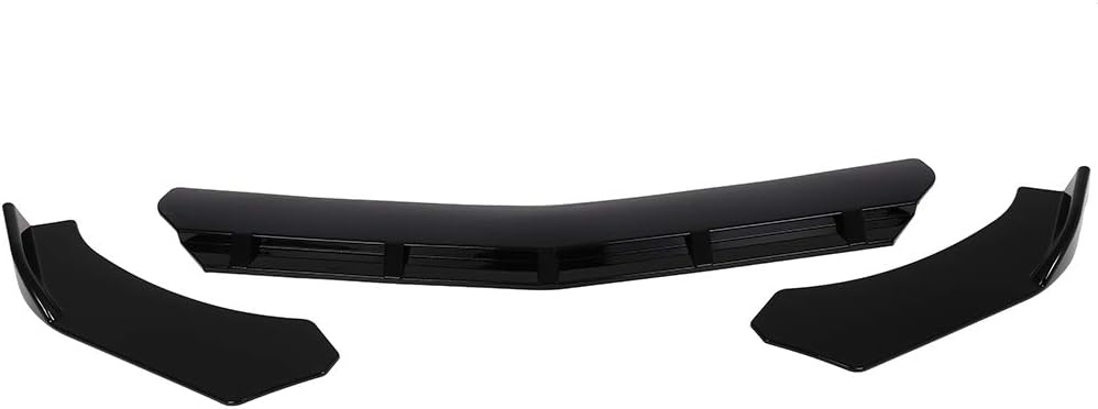 SCITOO 3PCS Front Bumper Lip Compatible Universal Front Lip Spoiler Glossy Black (PP) Plastic Air Dam