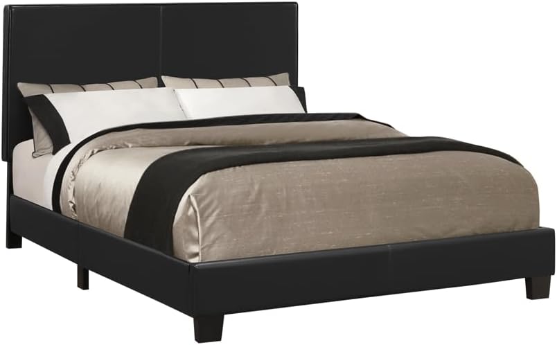 Coaster Home Furnishings Mauve Transitional Leatherette Upholstered Full Size Panel Bed Frame Platform Bed 47-inch Headboard Black 300558F
