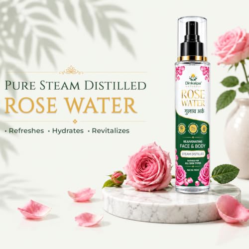 Image of Rose Water | 100% Pure Steam Distilled Gulab Ark | Face Mist & Toner | Rejuvenating Face & Body Care | Suitable for All Skin Types | 100ml