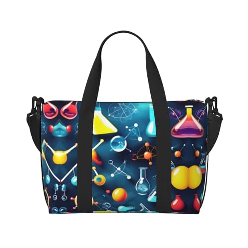 Abstract Science Chemistry print Travel Duffel Bag,workout duffel bag, overnight shoulder Bag,Weekender Bag for Women Men2