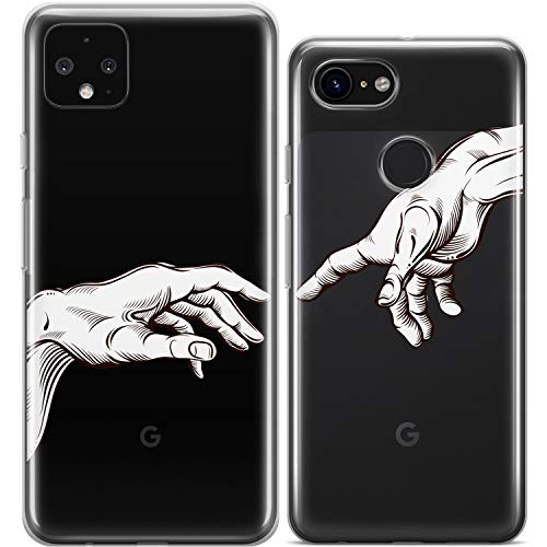Mertak Couple Cases Compatible With Iphone 14 13 Pro Max 12 Mini 11 Se Xs Xr 8 Plus 7 6S The Creation Of Adam Design Anniversary Cute Best Friend Art Matching Hands Clear Michelangelo Girlfriend Cover #TOP5