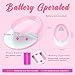 Touch Control Nail Dryer for Regular Polish: Battery Powered Quick Dry Nail Polish Dryer Machine, Super Speed Rotation & Portable Design for Girls DIY/Salon Use No UV/Heat (HJ-NAT263-Pink)