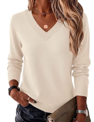 Image of Zeagoo Ladies Jumpers Knit Long Sleeve Jumper Lightweight Fall Outfits Yellow M