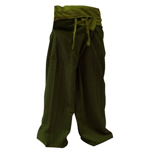 SUWARENE Zenza Fashion Big gratis Größe 2 Tone Baumwolle Streifen Thai Fisherman Hose Yoga Hosen gratis Größe ergänzenden * * Cover