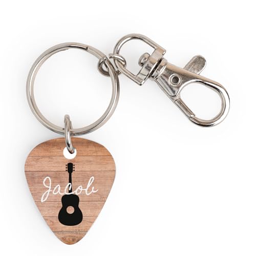 Wanapix | Llavero con Púa de Guitarra Personalizada | Regalo Original para Guitarristas | Regalo Original para cumpleaños/Aniversario/San Valentín | Guitarra clásica