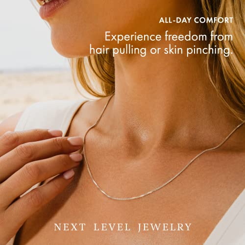 Next Level Jewelry Italian Sterling Silver Box Chain Necklaces, Women's Thin Sterling Silver Chain2