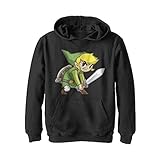 Fünfte Sonne Nintendo Jungen Big Link Kapuzenpullover, schwarz, Large