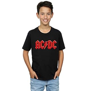 Absolute Cult ACDC Garçon Red Logo T-Shirt - Les Beatles, Paul McCartney, John Lennon, RIngo Starr, George Harrison
