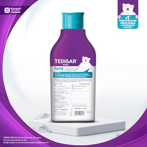 Image of Spoo No-Tear Formula baby shampoo 200ml from Tedibar Family | Gentle on Scalp | No. No. 1 Pediatrician Prescribed Anti Seborrheic Shampoo* - By Torrent Pharma (Pack of 6)