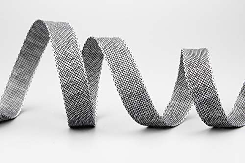 Decorative Ribbon Olive Grey (128) 20 x 15 mm (Roll) Fabric Ribbon with Wired Edges Light Shiny Linen Look Taffeta Ribbon Coarse Woven Christmas Advent - Image 2