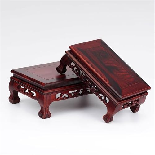 Présentoir à bonsaï creux rectangulaire en palissandre véritable - Taille Moyen - 6