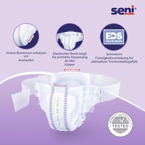 Inkontinenz-Slip für schwere Inkontinenz Seni Windel-Inkontinenzhose Super Seni Plus Nacht (10 Stück) Größe XX-Large