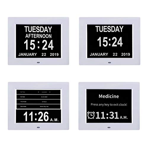Tmc [Newest Version Digital Day Calendar Clock -Extra Large Date Day Time Of Week Clock With 12 Alarm Options For Seniors, Elderly, Dementia, Alzheimer (8-Inch) #TOP2