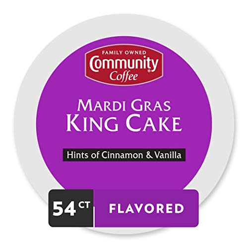 Community Coffee Mardi Gras King Cake Flavored Medium Roast Single Serve K-Cup Coffee