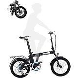 ERWAY 電動自動車 電動アシスト自転車 折りたたみ自転車 20インチ A02 折りたたみ式 7.8Ahバッテリー 最大130km走行可能 型式認定 公道走行可能 免許不要 シマノ製8段変速ギア 5段階アシストモード サスペンション装備 Eバイク 防水 通勤 2024新仕様 (リアキャリア付き/ブラック)
