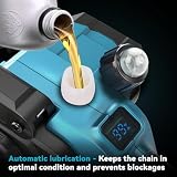 Piła łańcuchowa 20 cm z drążkiem przedłużającym, 2 baterie, silnik bezszczotkowy, automatyczne olejowanie, elektryczna piła łańcuchowa do drewna ogrodowego, nożyce do cięcia drewna, kompatybilna z