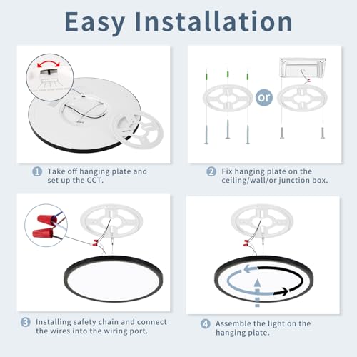 ROVEXO 14.9 Inch LED Flush Mount Ceiling Light,5CCT,32W,3343LM (4Pack) by ROVEXO - Used condition - Image 6