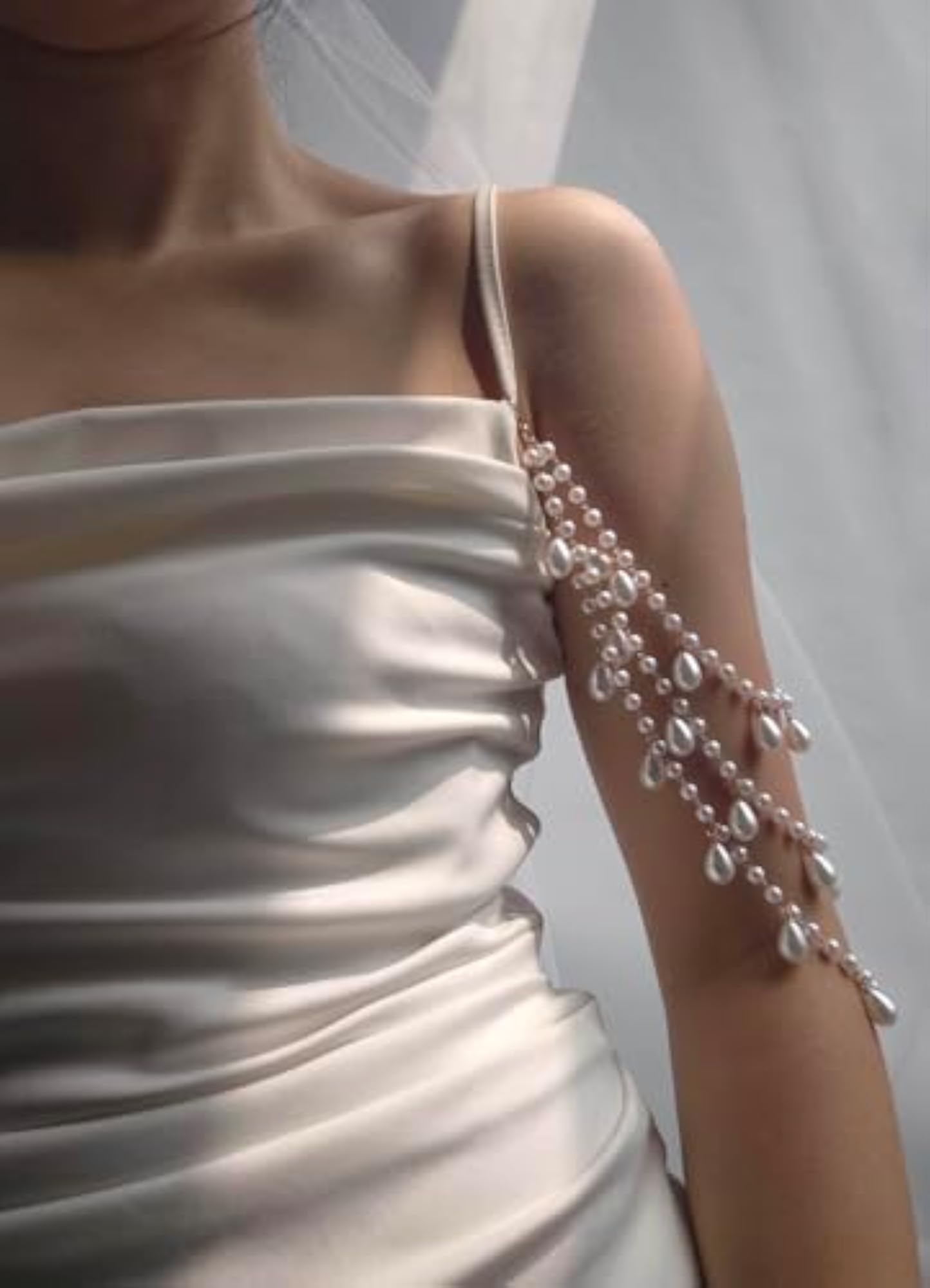 Pearl Arm Chain Wedding Bridal Shoulder Jewelry
