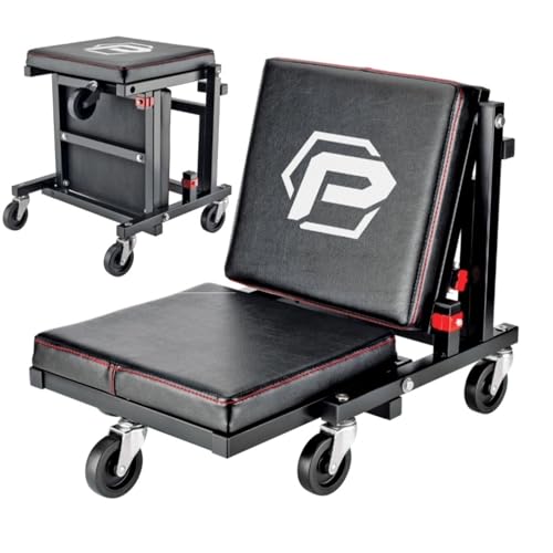 Powerbuilt 2-in-1 Rolling Creeper Seat Converts from High to Low Roller Seat Fast Tool-Free Conversion Garage Shop Brake Jobs Washing Detailing Maintenance Thick Pad 3-in. Casters - 240298 product thumbnail 9