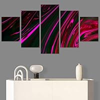 SIGNWIN 5 Panel Canvas Wall Art Modern Art Abstract Fluids for Home Decorations Ready to Hang - 60