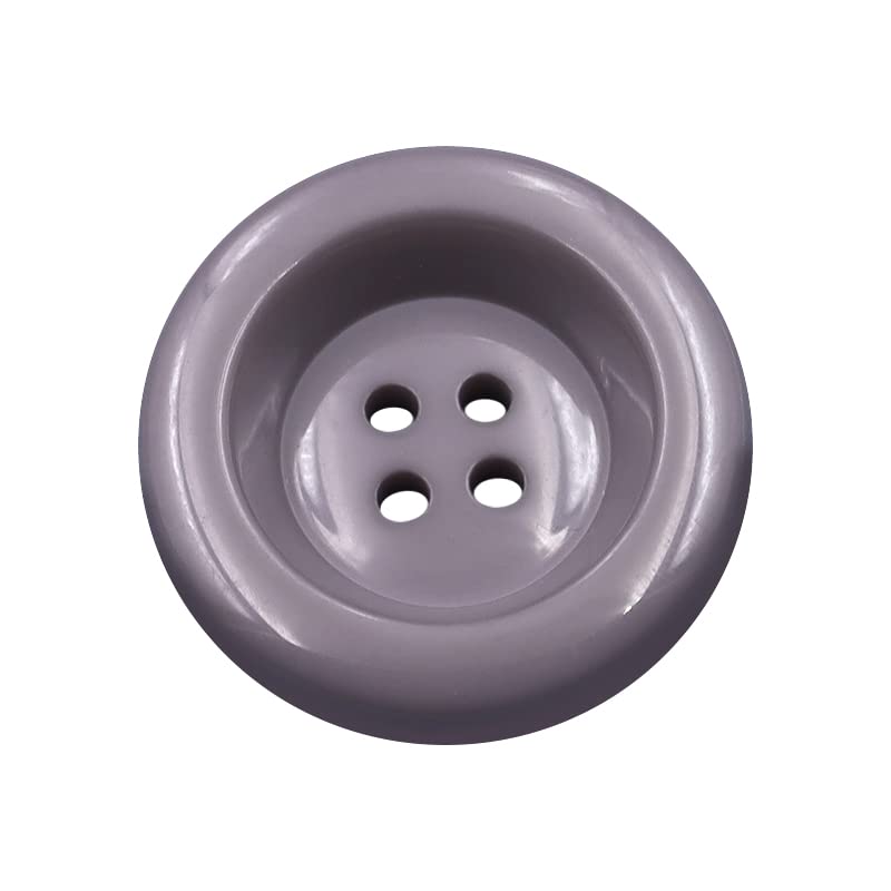 ZoTuoART Multicolor Multi Size Resin Round Buttons - Thickening 4 Holes Replace Buttons Candy Color Buttons DIY Handmade Ornament - Clothing Accessories Sewing Buttons - Grey 21mm (10Pcs)