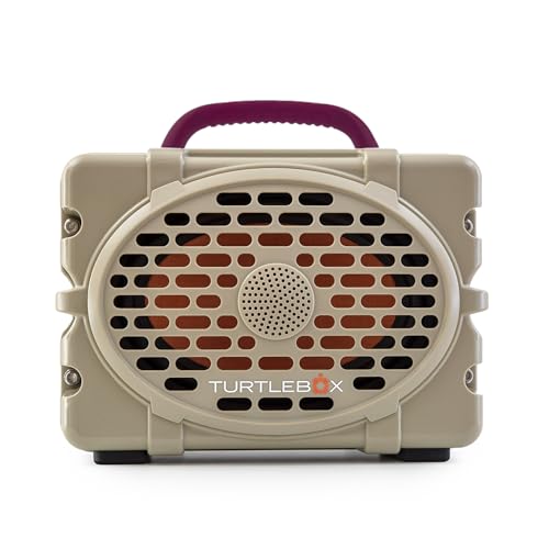 Image of Turtlebox Original Gen 3: Portable Outdoor Bluetooth Speaker - Ultra-Loud (120dB), Waterproof (IP67), Rugged, Impact-Resistant, 3-Day Battery | Party Mode: Unlimited Pairing Stereo, Tan /Maroon