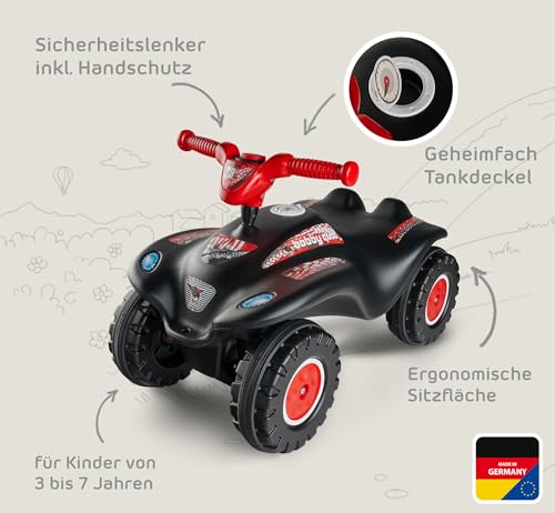 BIG Bobby Car Quad Racing (schwarz-rot) - Kinder-Rutschauto ab 3 Jahre mit Lenker, Hupe und Offroad-Reifen, Auto für Mädchen und Jungen von 3-7 Jahre (max. 50 kg) – Bild 5