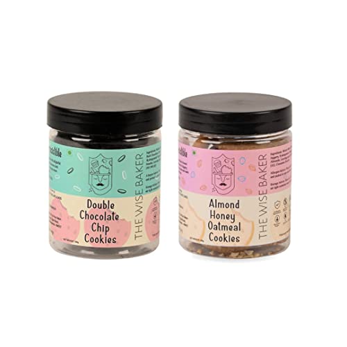 Image of The Wise Combo of Baker Double Chocolate Chip Cookies 200 GM with Almond Honey Oatmeal Cookies 200GM