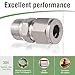Horiznext Stainless Steel 304 Compression Fitting to connect 3/8 inch OD tube x 3/8 NPT Male thread Coupler, for brass copper stainless steel tubing