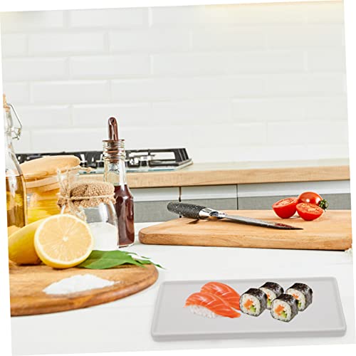 Bandeja japonesa rectangular de cerámica para sushi miniatura 6
