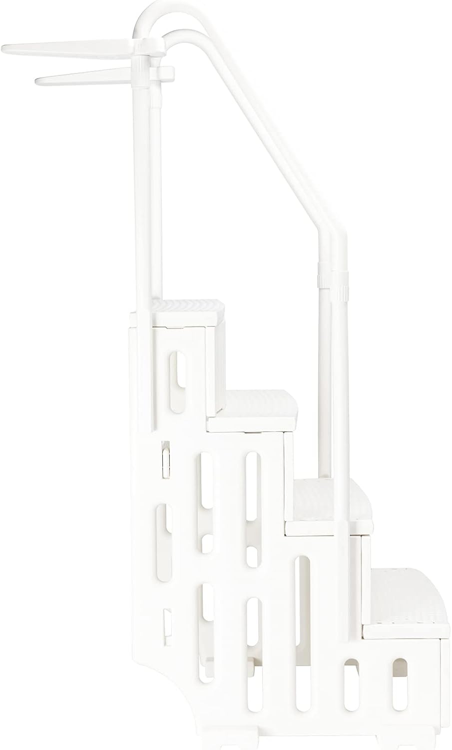 4 Steps-Pool Ladder Above Ground with Dual Handrails and Slip-Resistant Steps for Above Ground Swimming Pools, White
