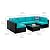 Best Choice Products 7-Piece Modular Outdoor Sectional Wicker Patio Conversation Set w/ 2 Pillows, Coffee Table, Cover Included - Black/Teal
